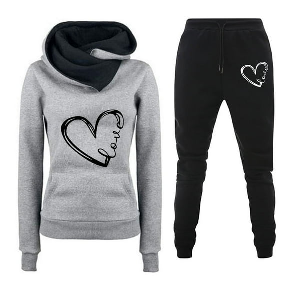 Fanxing Hoodies Sweatshirt Sets for Women 2 Piece Pants Athleisure Two Piece Set Plus Size Two Piece Tracksuit Y2k Lounge Sets for Women Pants Women Joggers