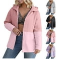 thumbnail image 1 of Fanxing Hoodies for Women Oversized Patchwork Jacquard Full Zip Up Sweatshirts Jacket Plus Size Long Sleeve Casual Loose Fall Coat Gray XL, 1 of 8