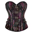 thumbnail image 1 of Fanxing Juniors Fall Dresses Women's Goth Punk Corste Vintage Steampunk Shaping Cropped Top Slimming Court Blouse Fall Dress Clearance Purple,M, 1 of 7
