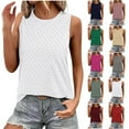 thumbnail image 1 of Fanxing Keyhole Tank Tops for Women Sleeveless Tanks Summer Solid Color Cutout Camisole Crew Neck Casual Tees Shirts, 1 of 8