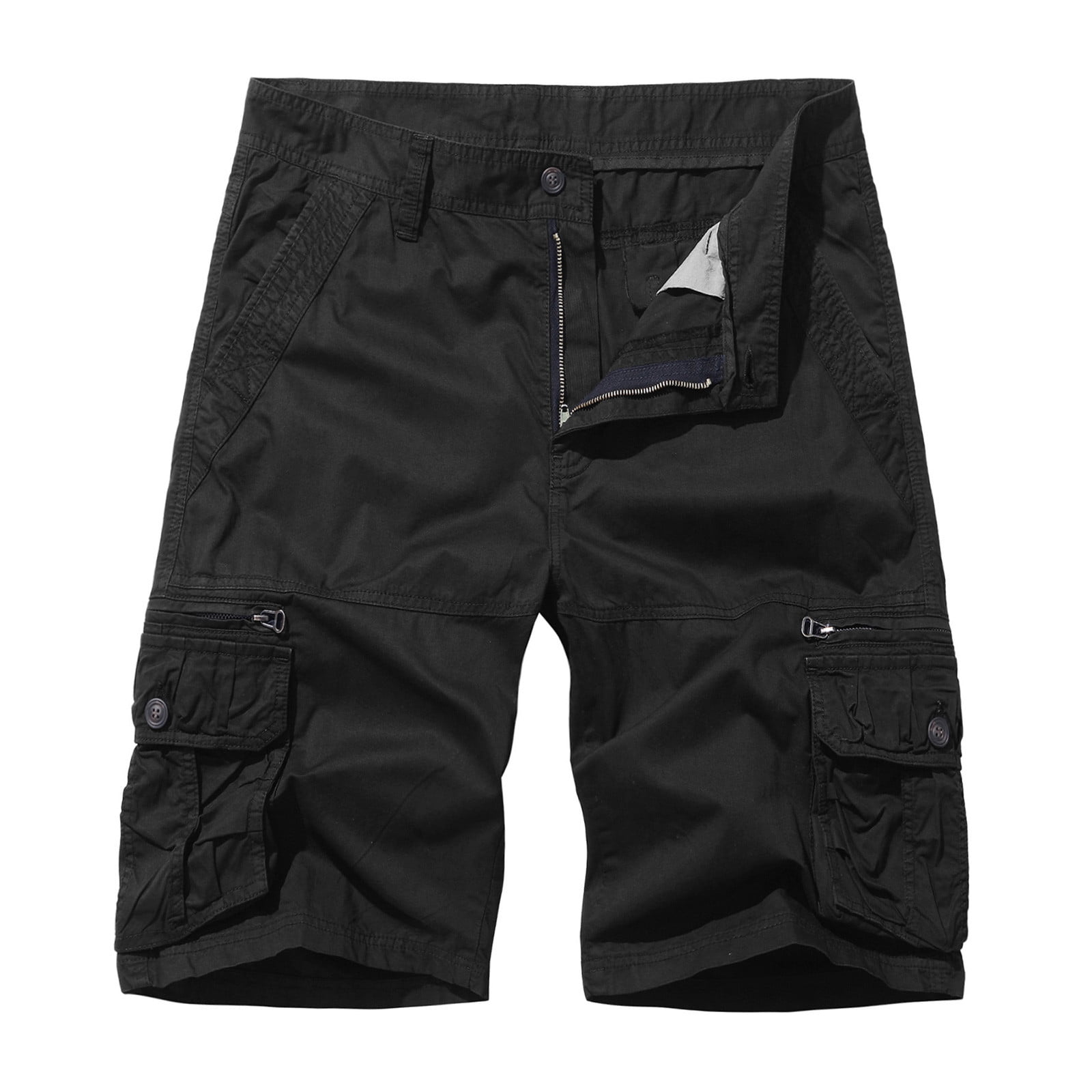 Fanxing Khaki Cargo Shorts for Men Fit Cargo Shorts Mens Black Casual ...