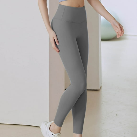 Fanxing Ladies Leggings Leggings for Women Compression Scrunch Butt Lift Leggings for Women Elastic Waist Ladies Leggings Gray,XL