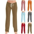 thumbnail image 1 of Fanxing Light Blue Womens Plus Size Lounge Pants No Pocket Summer Drawstring Casual Long Pants Comfy Elastic Waisted Yoga Sweatpants XXXL, 1 of 6