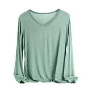 Fanxing Long Sleeve Thermal Shirts for Women Cold Weather V Neck Tees Fall Winter Womens Thermal Underwear Tops Base Layer Thermal