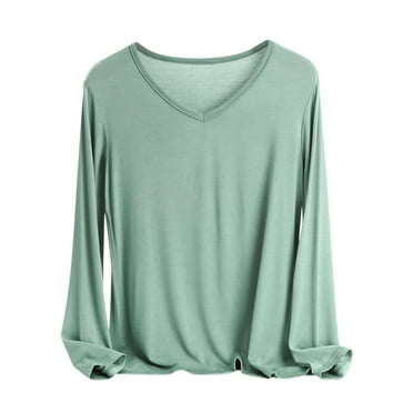 Fanxing Long Sleeve Thermal Shirts for Women Cold Weather V Neck Tees Fall Winter Womens Thermal Underwear Tops Base Layer Thermal