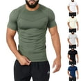 thumbnail image 1 of Fanxing Long Torso T Shirts for Men Moisture Wicking Casual Short Sleeve Performance Athletic T-Shirts Green,L, 1 of 7