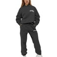 thumbnail image 1 of Fanxing Los Angeles Sweatsuits for Women Young Adult Trendy Fleece Hoodies Sweatshirts with Sweatpants Fall Outfits Lightweight Track Suits for Teen Girls 2 Piece Sets Black,S, 1 of 5