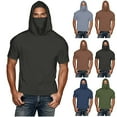 thumbnail image 1 of Fanxing Men Cooling Sun Shirts with Mask Big and Tall Rash Guards Short Sleeve Hoodies Sun Protection Face Cover Gray,S, 1 of 9