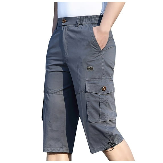 Fanxing Men Plus Shorts Hiking Tactical Cargo Shorts Pants Quick Dry Outdoor Golf Shorts with Pockets for Work Camping Fishing Gray,XXL