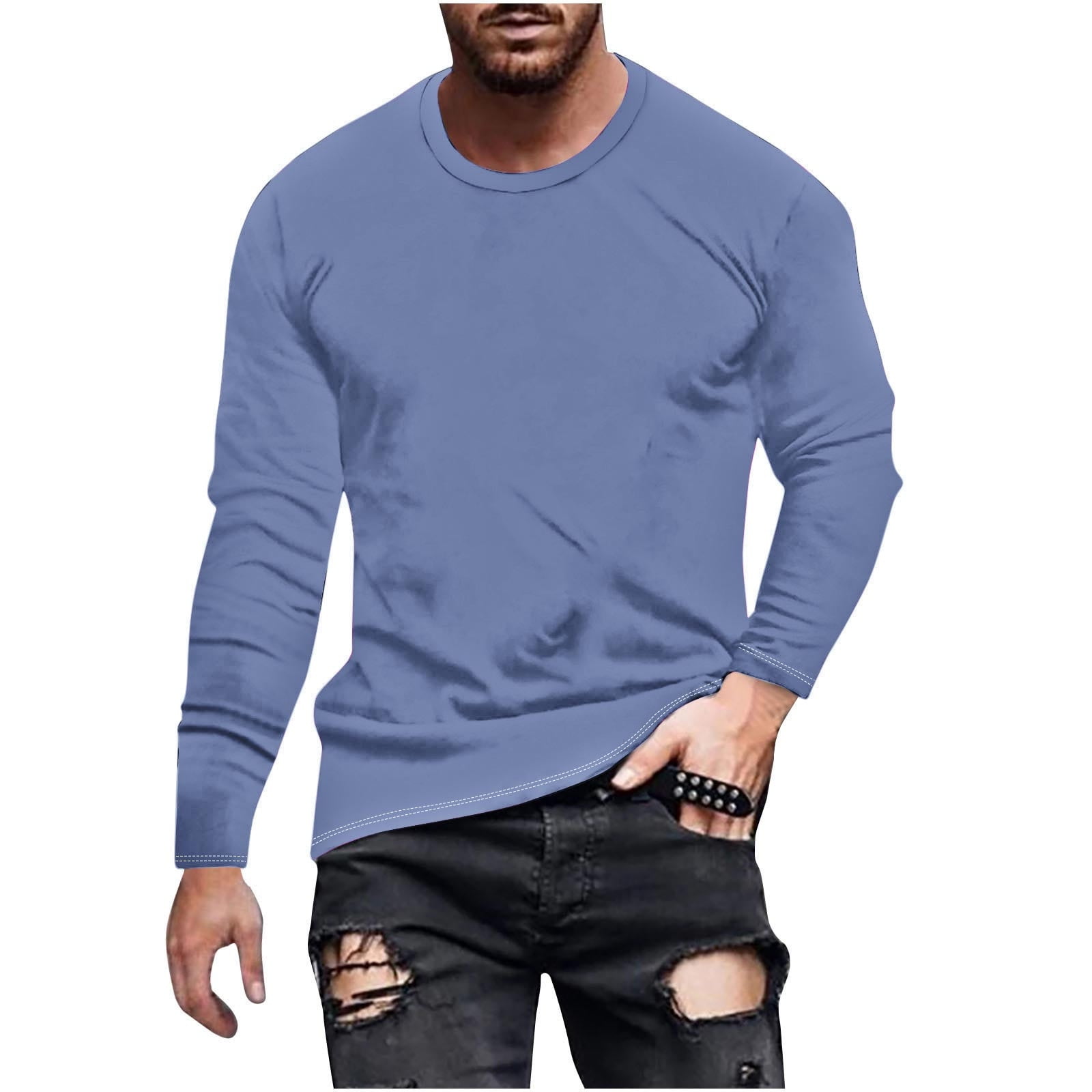 Fanxing Men Shirts Long Sleeve Casual Shirts Big and Tall Tee Shirts ...