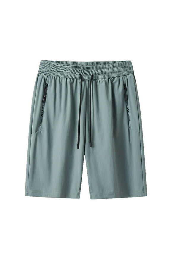 Men's Athletic Running Shorts Big and Tall Track Shorts with Zip Pocket Quick Dry Workout Shorts Drawstring Waistband Training Short Pants Green XXXXXXL