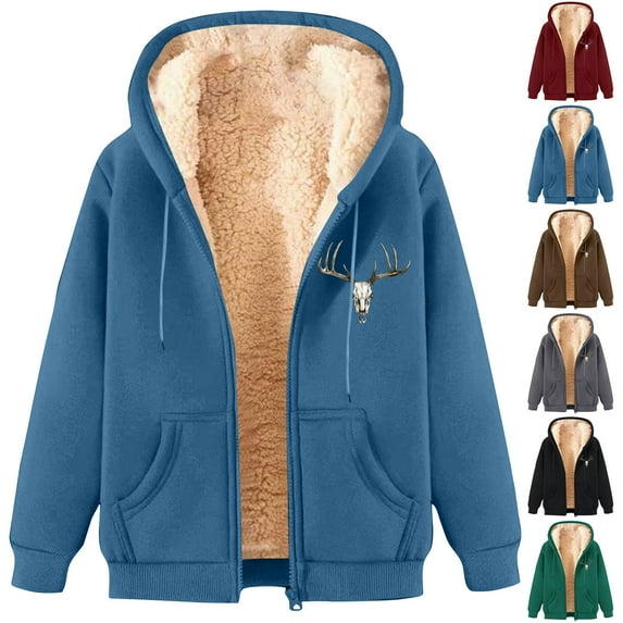 Fanxing Men's Casual Fleece Coat Western Warm Sherpa Lined Long Jackets Coats Full Zipper Hooded Sweatshirts Outerwear S-3XL Wine,M