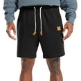 thumbnail image 1 of Fanxing Men's Cotton Blend Shorts Elastic Waist Drawstring Shorts Summer Beach Shorts Casual Shorts with Multi Pockets Men Shorts Casual 5 Inch Black,XXL, 1 of 7