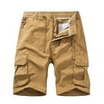 thumbnail image 1 of Fanxing Men's Joggers Capri Pants with Pockets Summer Cargo Shorts Slim Fit Training Running Workout Shorts Pants Yellow,XXL, 1 of 2