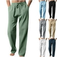 thumbnail image 1 of Fanxing Men's Linen Pants Lightweight Casual Trouser Yoga Summer Beach Pant Dark Gray,XXL, 1 of 6