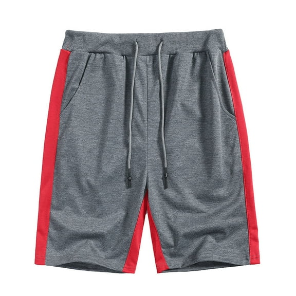 Fanxing Men's Shorts Casual Elastic Waist Drawstring Summer Beach Shorts Sweatpants Loose Fit Running Pants Dark Gray,L