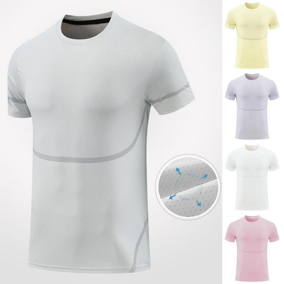 Fanxing Mens Big and Tall T-Shirts Casual Short Sleeve Breathable Tee Shirts Summer Basic Soft Loose Solid Tops Tshirts Pink,M