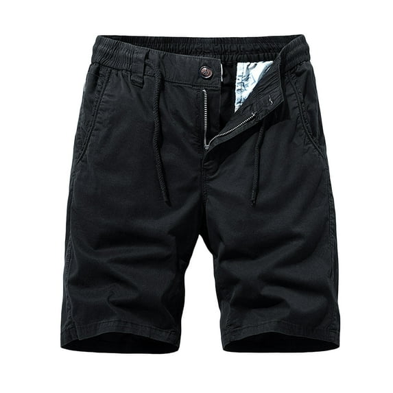 Fanxing Mens Cargo Pants 2025 Fashion Classic Cargo Stretch Shorts Loose Fit Work Shorts Multi Pockets Workout Shorts Black,XL