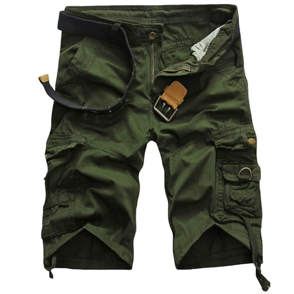 Fanxing Mens Cargo Shorts Cotton Loose Fit Camouflage Camo Cargo Short Men's Cargo Camo Short Outdoor Work Casual Shorts No Belt Men Short Pants Army Green,XL