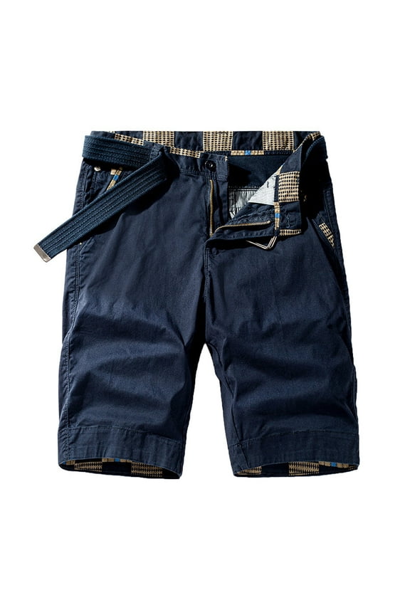 Mens Cargo Shorts Stretch Pull On Chino Shorts Teen Boys School Uniform Youth Shorts Mens Cargo Short Drawstring Blue,L