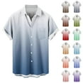thumbnail image 1 of Fanxing Mens Casual Button Down Shirts Green Trendy Tie Dye Graphic Short Sleeve Shirts L, 1 of 5