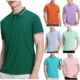 thumbnail image 1 of Fanxing Mens Golf Shirts Big And Tall Army Green Slim Fit Casual Button Short Sleeve T-Shirt Summer Collared Golf Shirt 3XL, 1 of 6