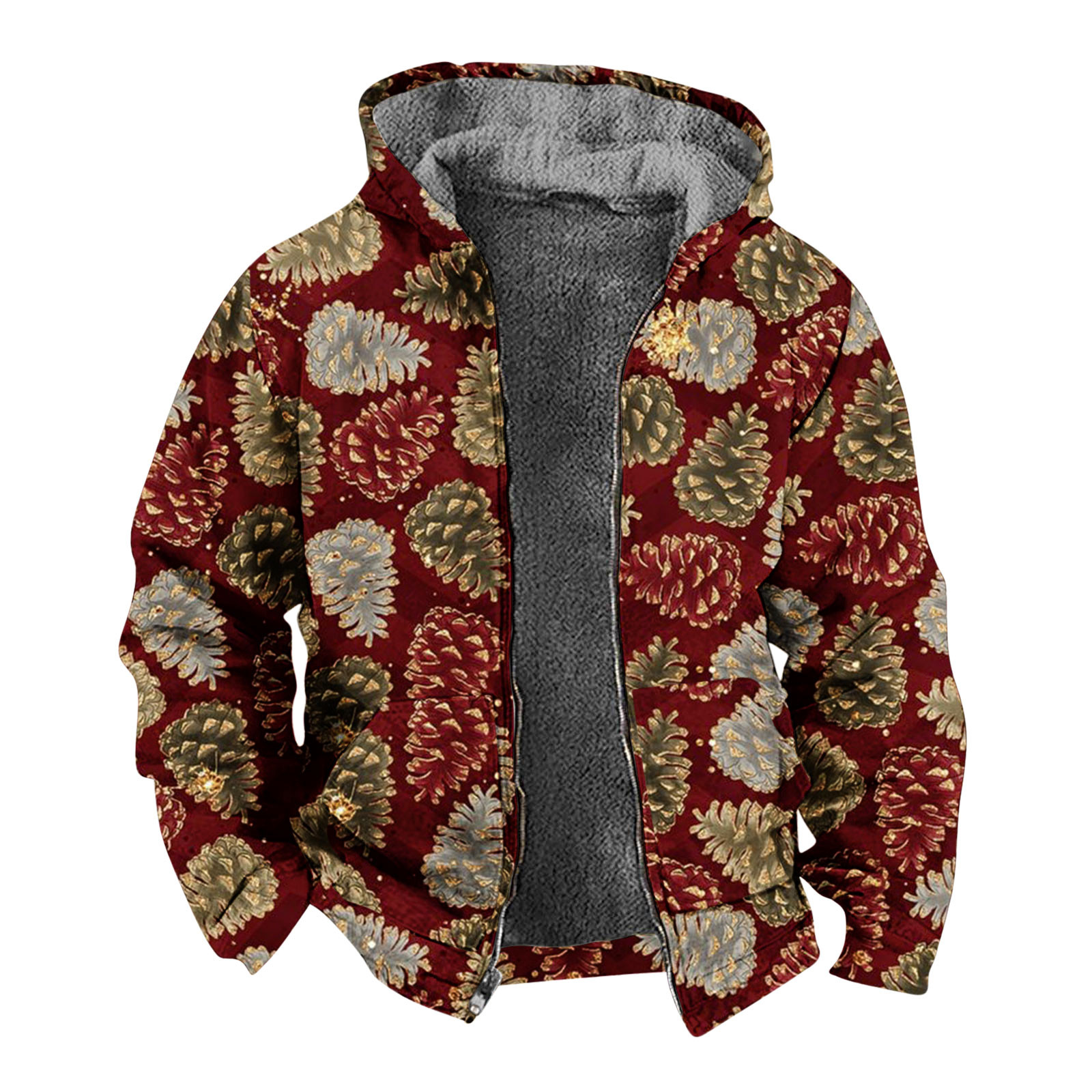 Fanxing Mens Novelty Christmas Gifts Hoodies Coats for Men Zip Up