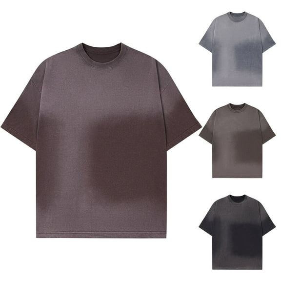 Fanxing Mens Oversized T-Shirts Big and Tall Cotton Crew Neck Stretch Fashion Summer Tee Tops Navy,XL