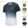 thumbnail image 1 of Fanxing Mens Short Sleeve T-Shirts Stylish Crewneck Gradient Basic Tee Big and Tall Slim Fit Streetwear Y2k Tops Shirt White,M, 1 of 4