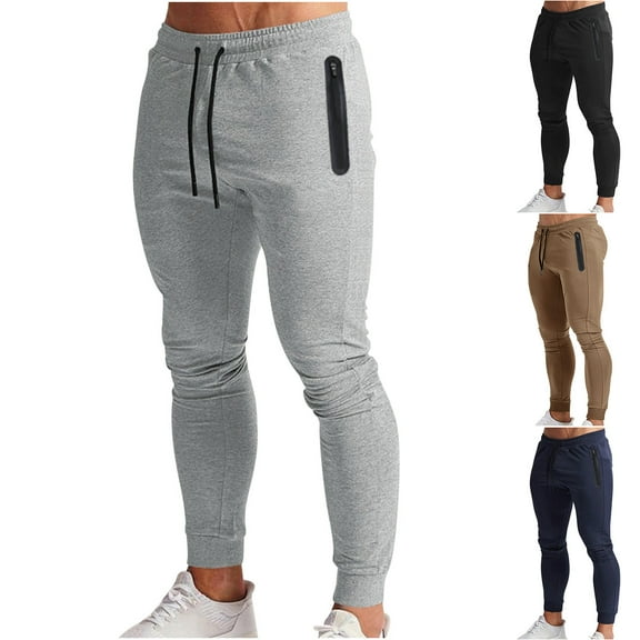 Fanxing Mens Sweat Pants Slim Fit Joggers Drawstring Sweatpants with Pockets Lightweight Athletic Running Workout Gym Workout Pants Black,M