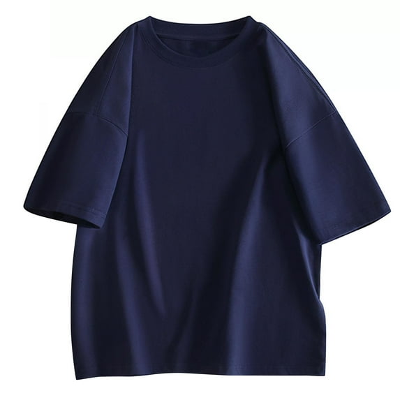 Fanxing Mens Tall Shirts Big And Tall Men's T-Shirts Men Muscle Workout T Shirt Gym Bodybuilding Active Short Sleeve Tee Top Dark Blue,XL