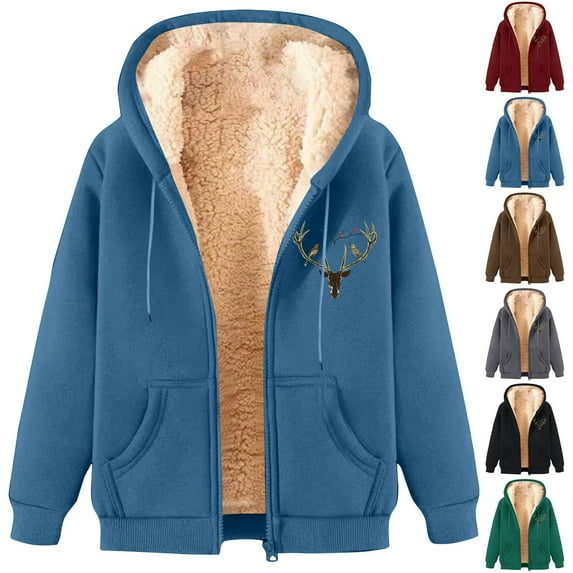 Fanxing Mens Vintage Fleece Lined Jackets Plus Size Zip Up Hoodies Sherpa Coats Winter Warm Jacket Coats S-3XL Gray,XXL