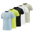 thumbnail image 1 of Fanxing Mens Workout Shirts Crew Neck Short Sleeve Tee Shirts Gray,S, 1 of 4