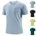 thumbnail image 1 of Fanxing Mens Workout T-Shirts Stretch Slim Fit Athletic Tees Crewneck Short Sleeve Shirts Lightweight Gym Yoga Tops Blue,XXXXL, 1 of 7