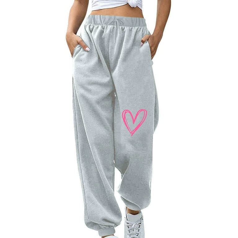 womens sweatpants girls cute sweatpants Fanxing New Year's Day Deals Teen Girls Wide Leg Sweatpants for