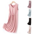thumbnail image 1 of Fanxing Nightgowns for Women Built in Bra Sleeveless Long Night Gowns Nightdress with Pockets Soft Ladies Gown Pink,XL, 1 of 6