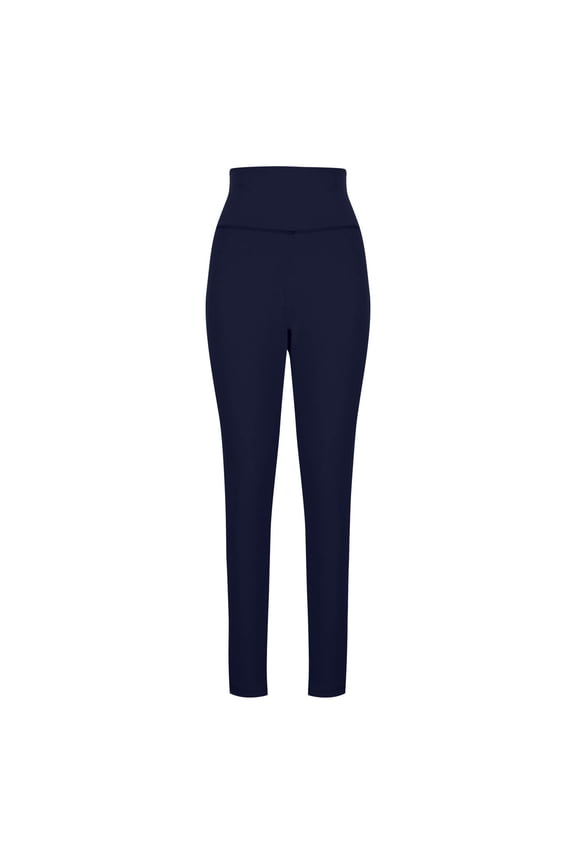No Front Seam Leggings for Women - Hidded Scrunch High Waist Buttery Soft Lounge Yoga Pants-Tummy Control Comfy Workout Bottom Navy S