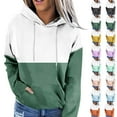 thumbnail image 1 of Fanxing Oversized Sweatshirts for Teen Girl Trendy Colorblock Fleece Hoodies Juniors Drop Shoulder Long Sleeve Pullover Hoody Tops Army Green,L, 1 of 6