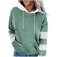 thumbnail image 1 of Fanxing Oversized Sweatshirts for Teen Girl Trendy Colorblock Fleece Hoodies Juniors Drop Shoulder Long Sleeve Pullover Hoody Tops Under 15 Green,L, 1 of 6