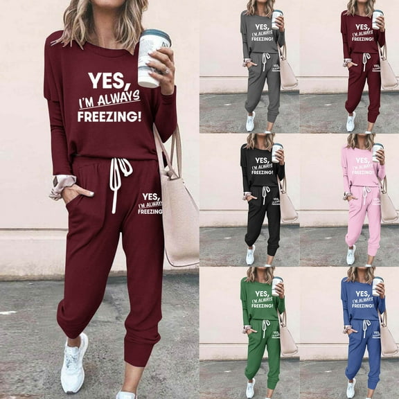 Fanxing Plus Size Fall Outfits for Women Sweat Suits for Womens Two Piece Sets Tracksuit Lounge Sets for Women Long Pants Athleisure Set Men