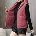 thumbnail image 1 of Fanxing Plus Size Fleece Vest for Women with Hood Zip Up Sleeveless Sherpa Jackets Winter Warm Outwear with Pockets Purple 2XL, 1 of 5