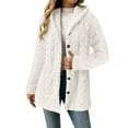 thumbnail image 1 of Fanxing Plus Size Fuzzy Coats for Women Cozy Warm Fleece Hooded Jacket Casual Soft Button Down Teddy Sherpa Outerwear 5XL, 1 of 8