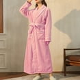 thumbnail image 1 of Fanxing Plush Long Robes Womens Soft Warm Fleece Fannel Bathrobe Fuzzy Full Lenght Sherpa Shaggy Robe Pink 3XL, 1 of 5