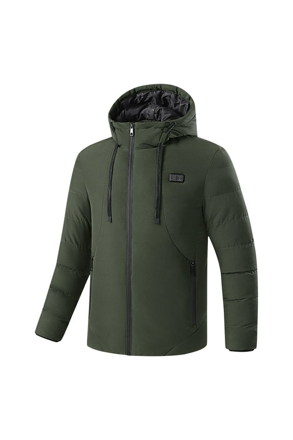 Power Bank Heated Jacket Men Women Plus Size USB Charging Heating Coats with Hooded Warming Winter 15 Heated Ski Outerwear Cold Weather Coats and Jacket