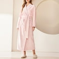 thumbnail image 1 of Fanxing Premium Women's Robe Plush Soft Long Bathrobe Warm Fleece Shawl Collar Spa Robe Pink M, 1 of 3