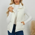 thumbnail image 1 of Fanxing Puffer Vest Women Lightweight Full-Zip Stand Collar Sleeveless Quilted Jacket Warm Winter Coat Padded Down Outerwear White XL, 1 of 9