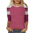 thumbnail image 1 of Fanxing Raglan Sleeve Tshirts for Women 3/4 Sleeve Shirts Summer Tops Crewneck Baseball Tees Shirt Multicolor,S, 1 of 7