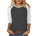 thumbnail image 1 of Fanxing Raglan Sleeve Tshirts for Women 3/4 Sleeve Shirts Summer Tops Crewneck Baseball Tees Shirt Multicolor,XXL, 1 of 8