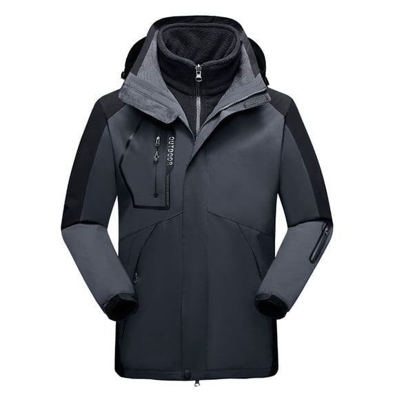 Fanxing Rain Jacket Clearance 2024 3 in 1 Waterproof Rain Jacket, Shell Hooded Windbreake jacket Outdoor Raincoat Hiking Travel Climbing Softshell Raincoat for Womens Men Lightweight