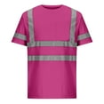 thumbnail image 1 of Fanxing Short Sleeve Safety Shirt High Visibility Shirts Reflective Construction Work Shirts for Men Women Hot Pink,XL, 1 of 5
